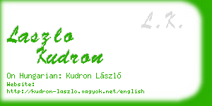 laszlo kudron business card