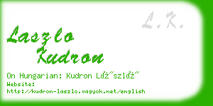 laszlo kudron business card